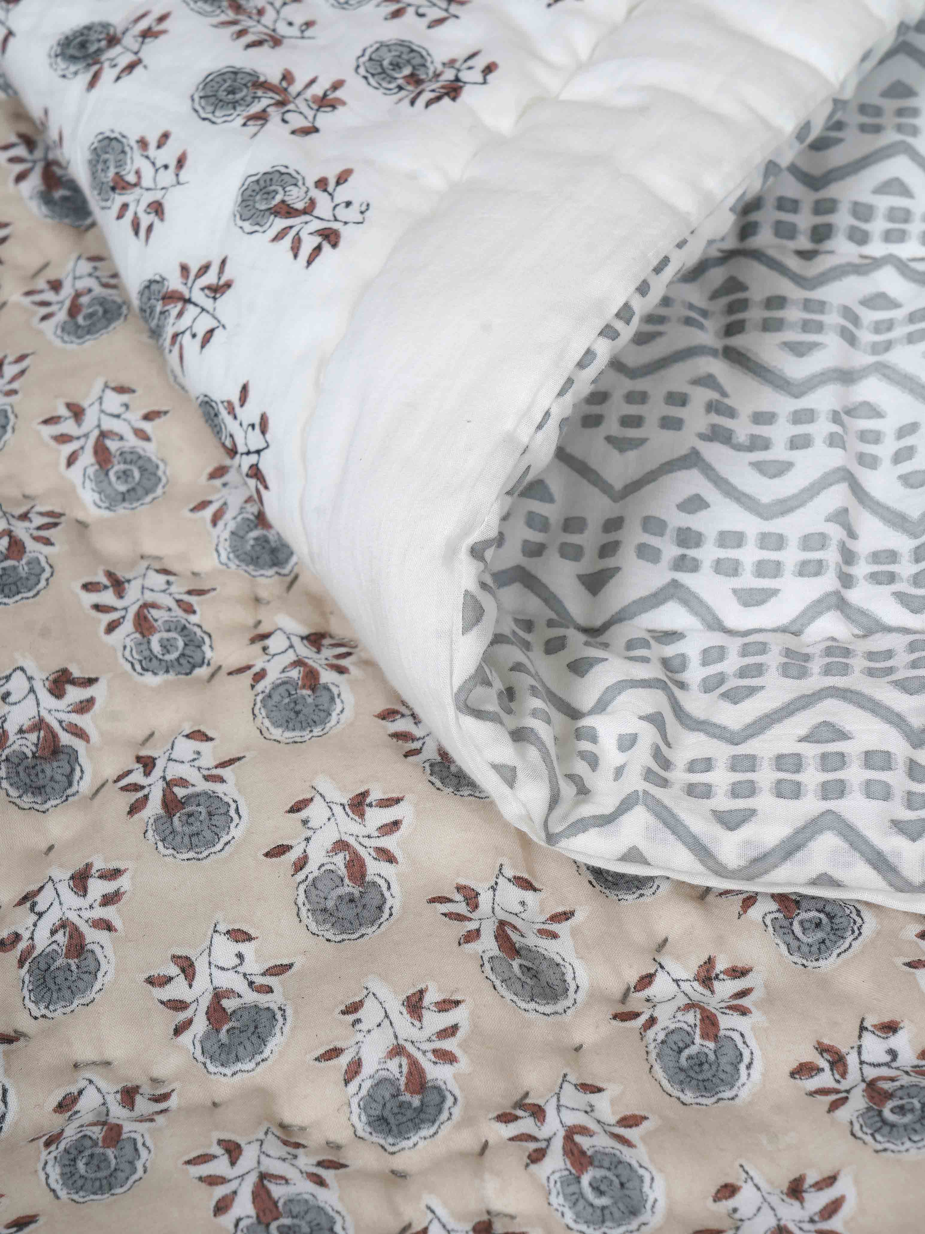 Koksov Reversible Printed Quilt