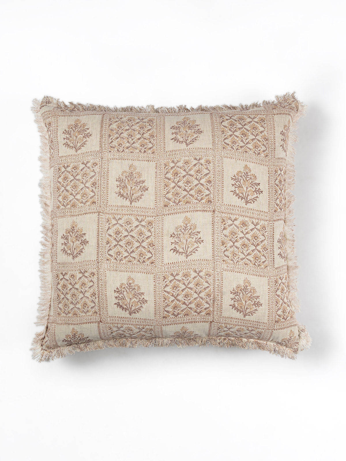 Istebne Reversible Printed Cushion Cover with self frayed edge