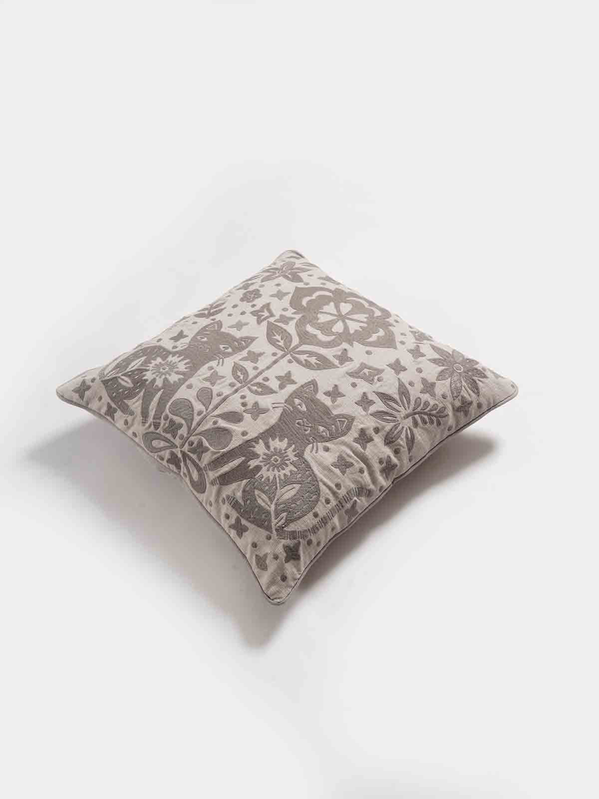 Birguma Embroidered Cushion Cover with Cord Piping