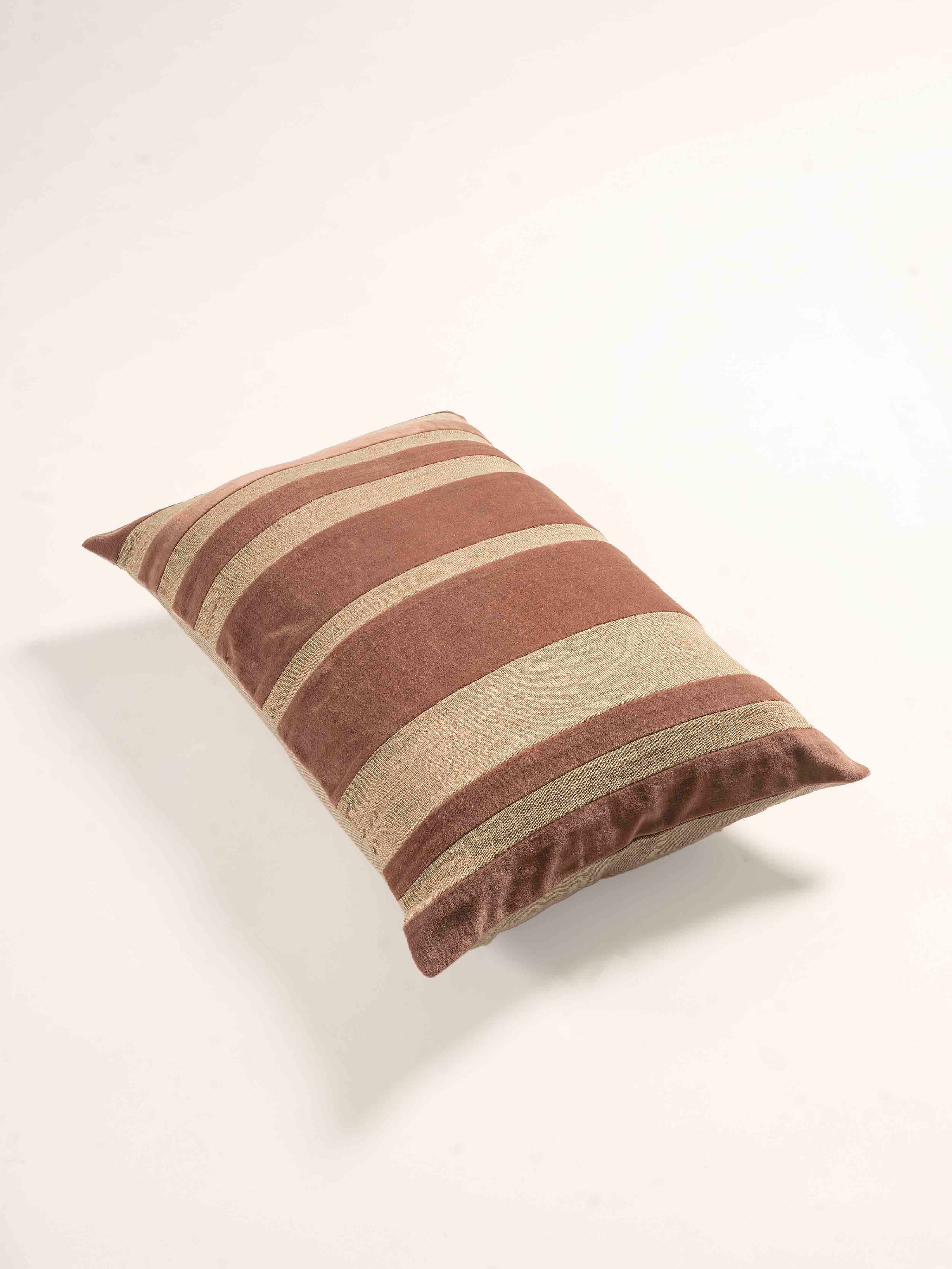 Ghojla Solid Dyed Patched Cushion Cover