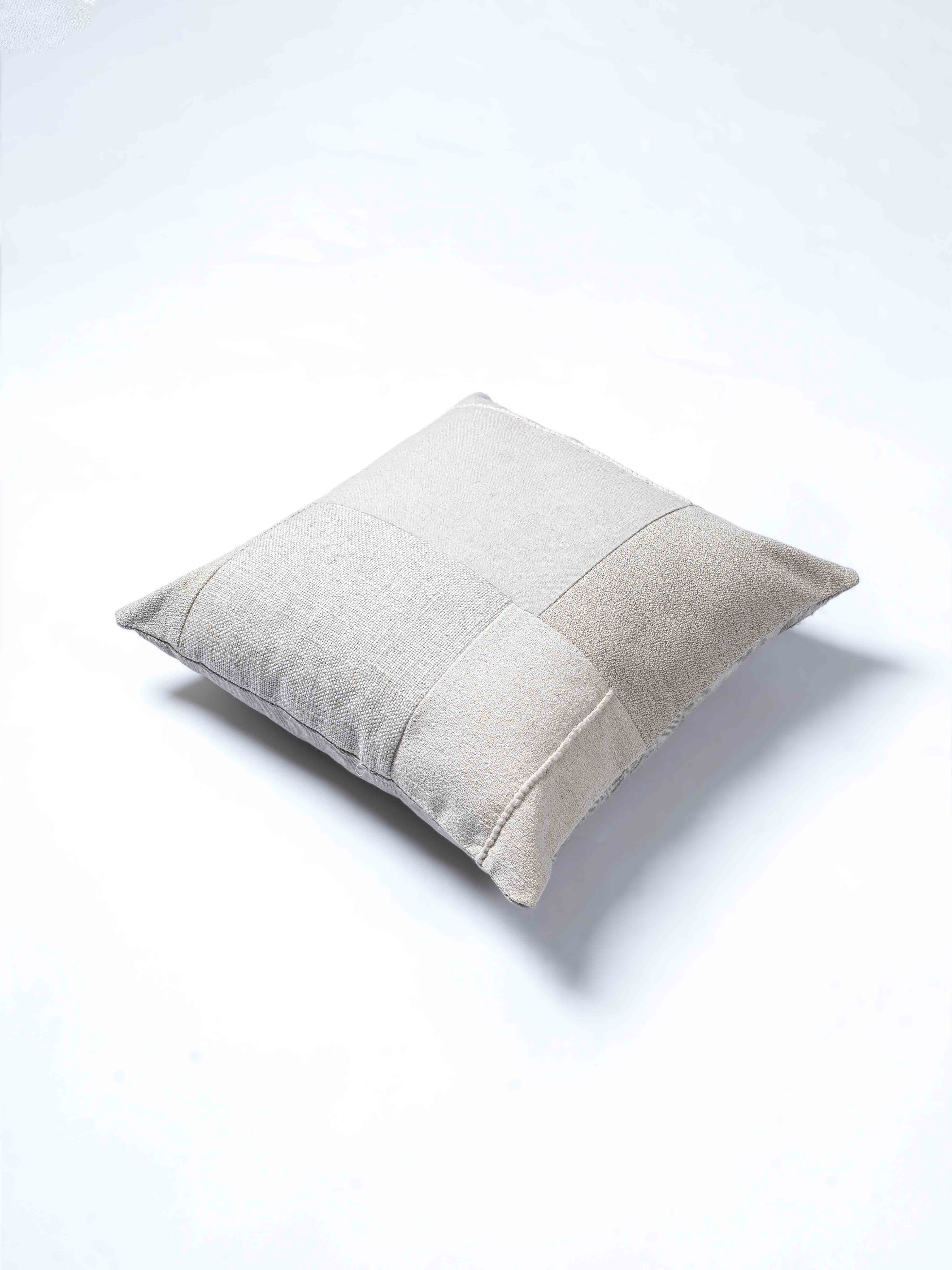 Xantin Neutral Patch Cushion Cover with Hand Embroidery