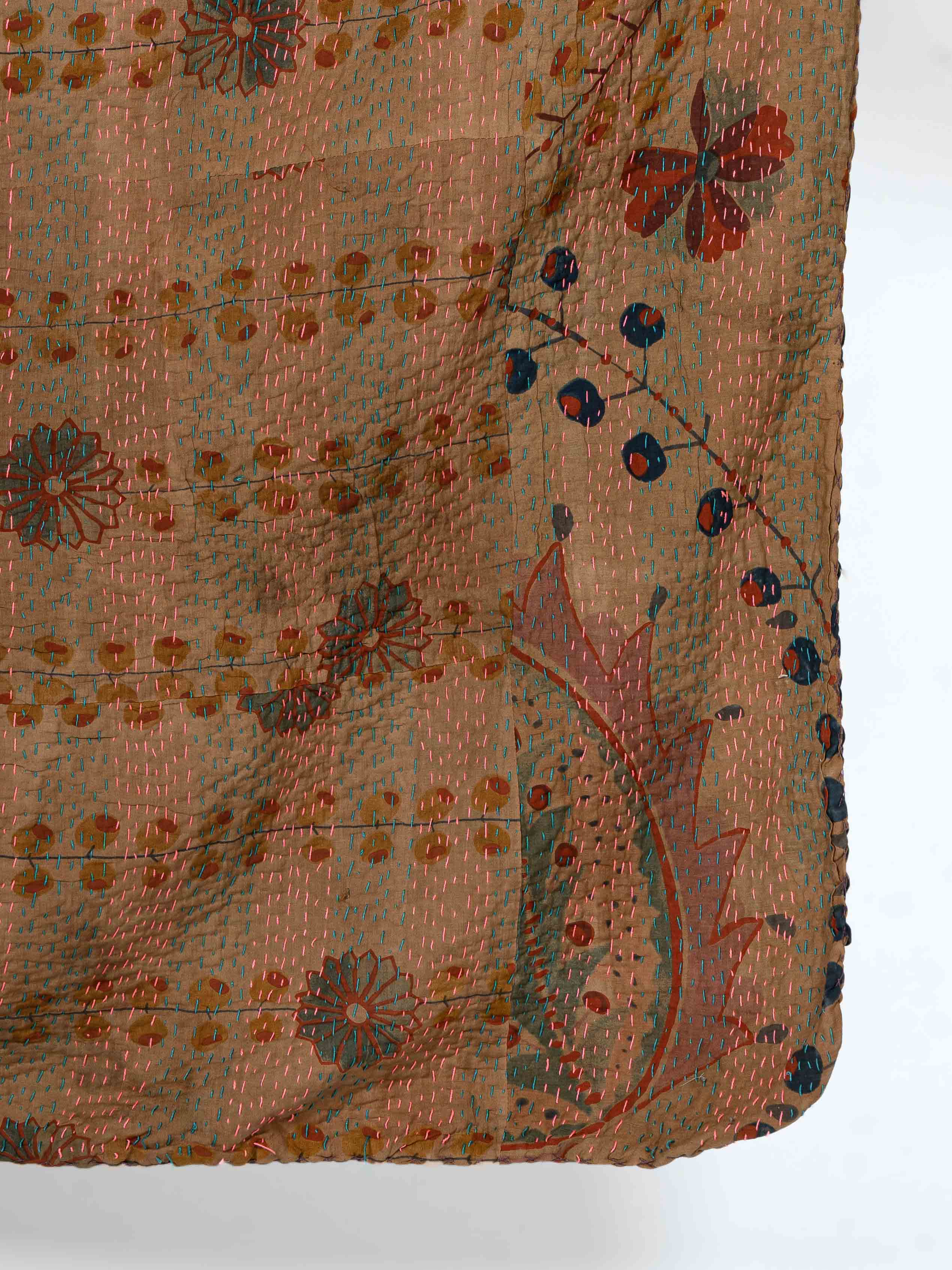 Kusbejja Assorted Printed Patch Kantha Throw