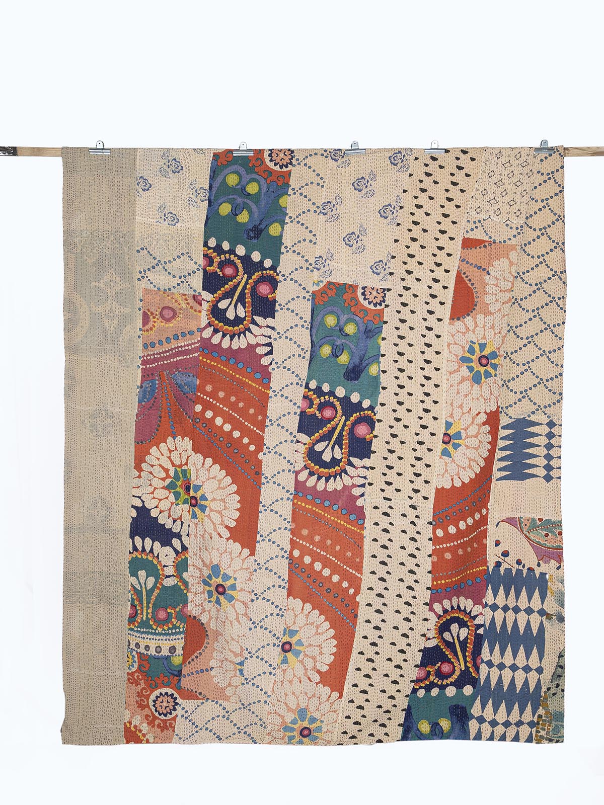 Mahrax Assorted Printed Patch Kantha Throw