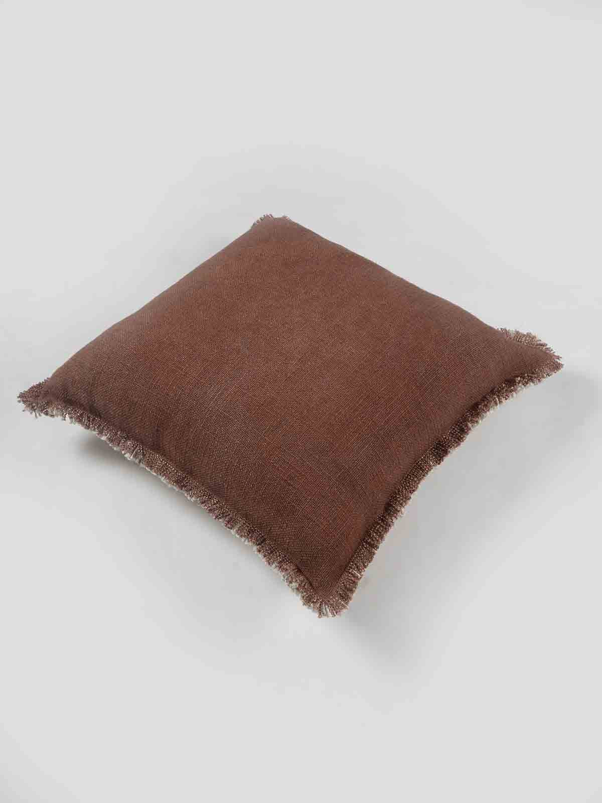 Mosta Solid Dyed Cushion Cover with Self Frayed Edge