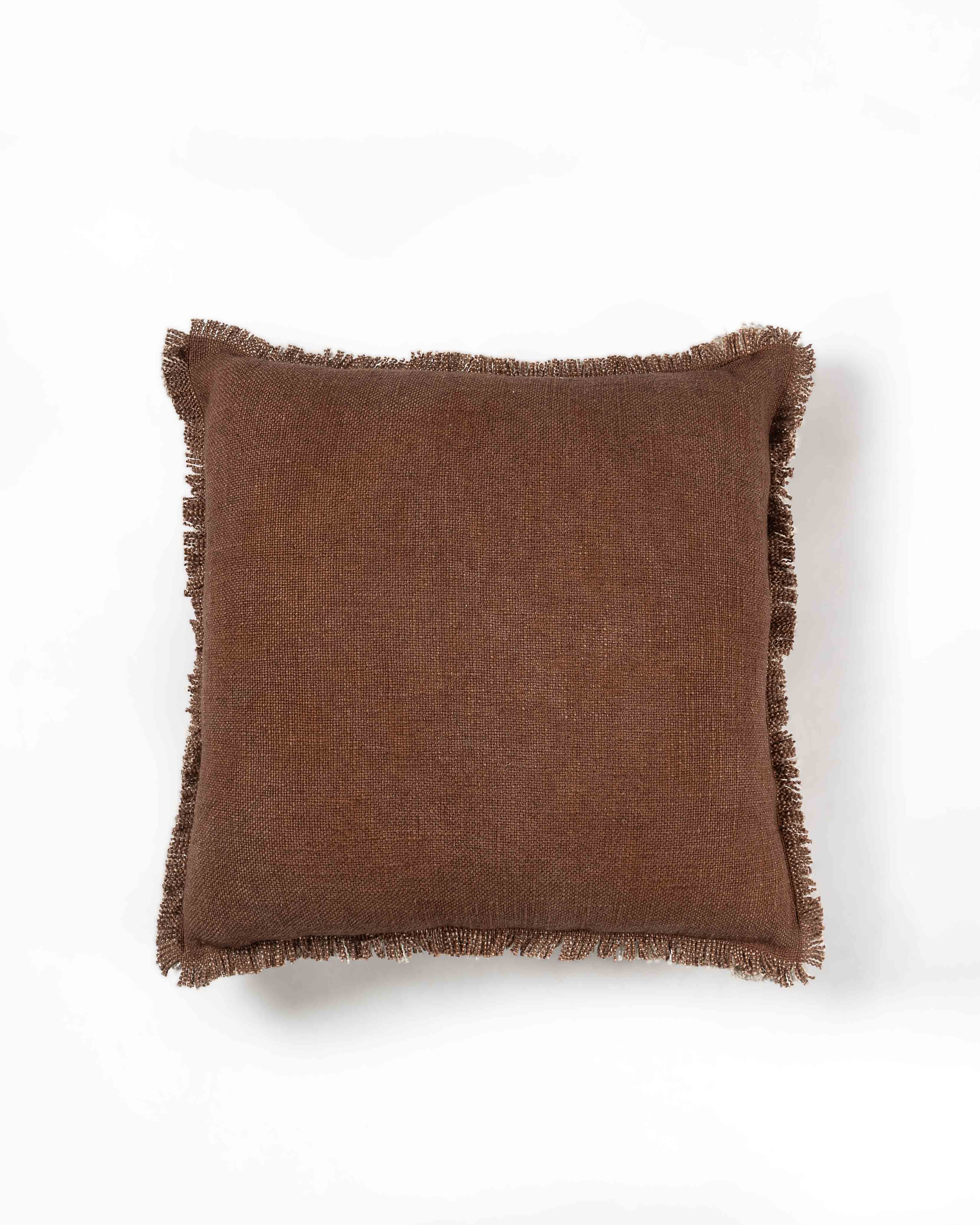 Mosta Solid Dyed Cushion Cover with Self Frayed Edge