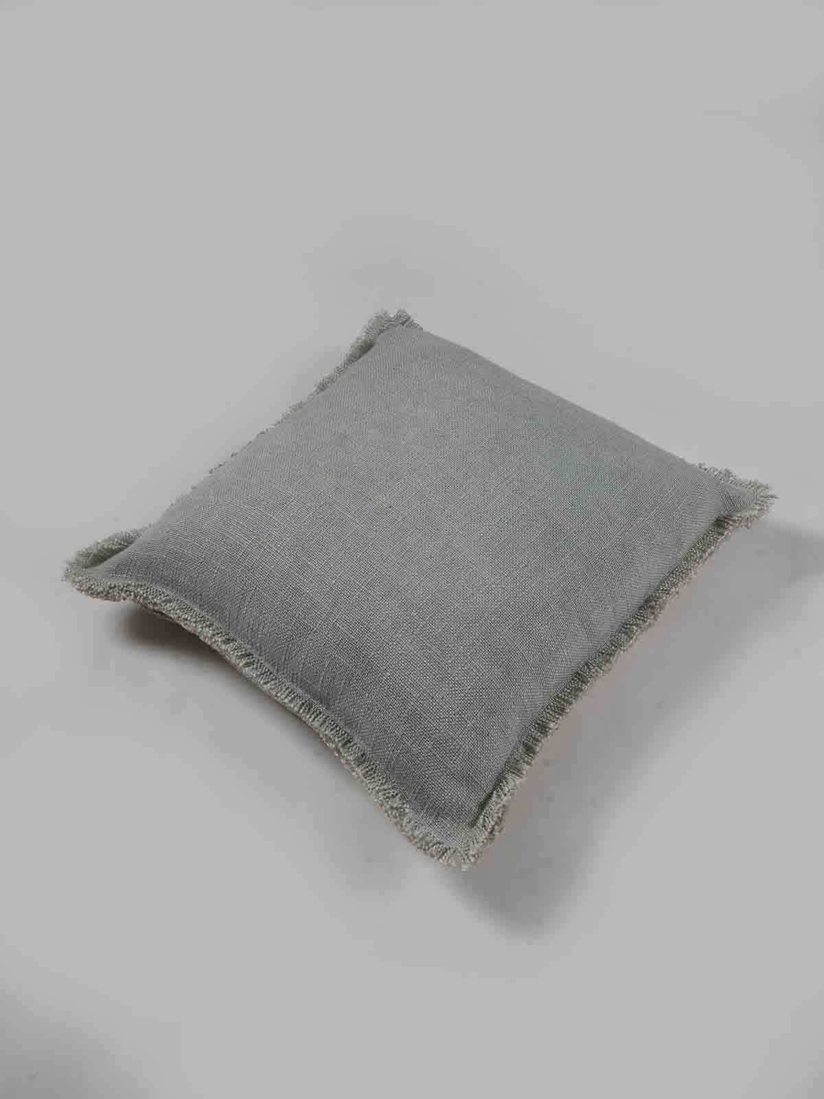 Tewma Solid Dyed Cushion Cover with Self Frayed Edge