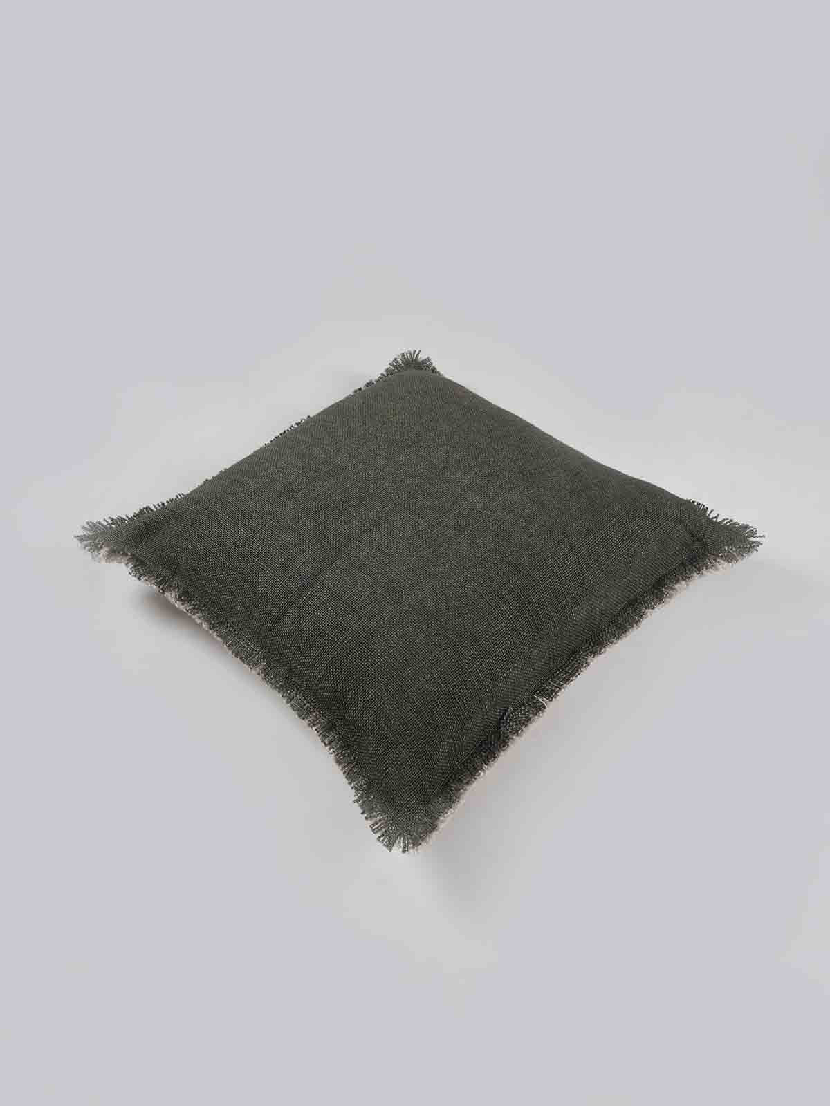 Masrija Solid Dyed Cushion Cover with Self Frayed Edge