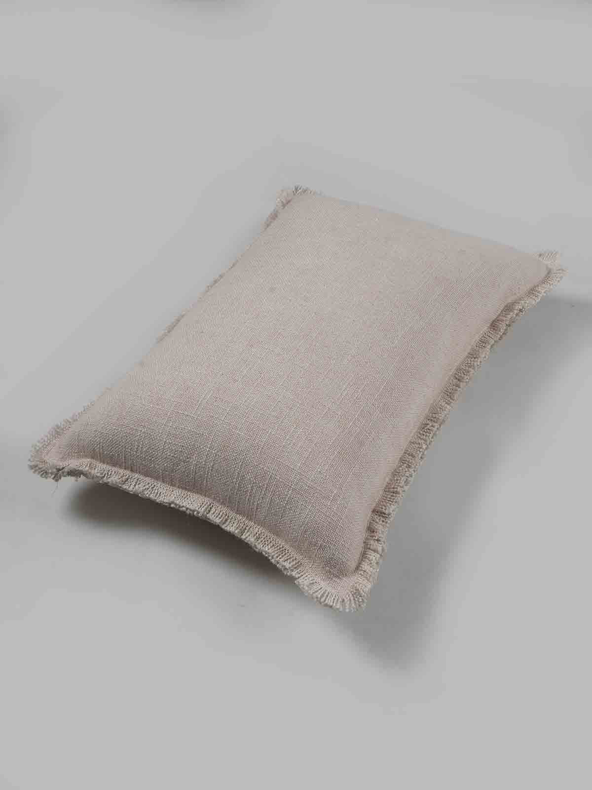 Cawla Solid Dyed Cushion Cover with Self Frayed Edge