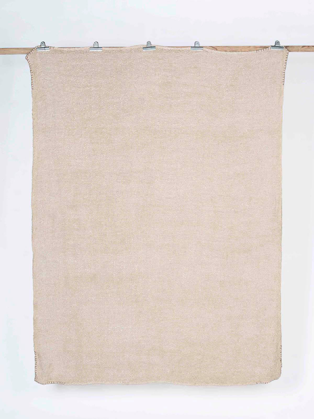 Meziena Natural Dyed Solid Dyed Throw with Hand Embroidery at all 4 Corner