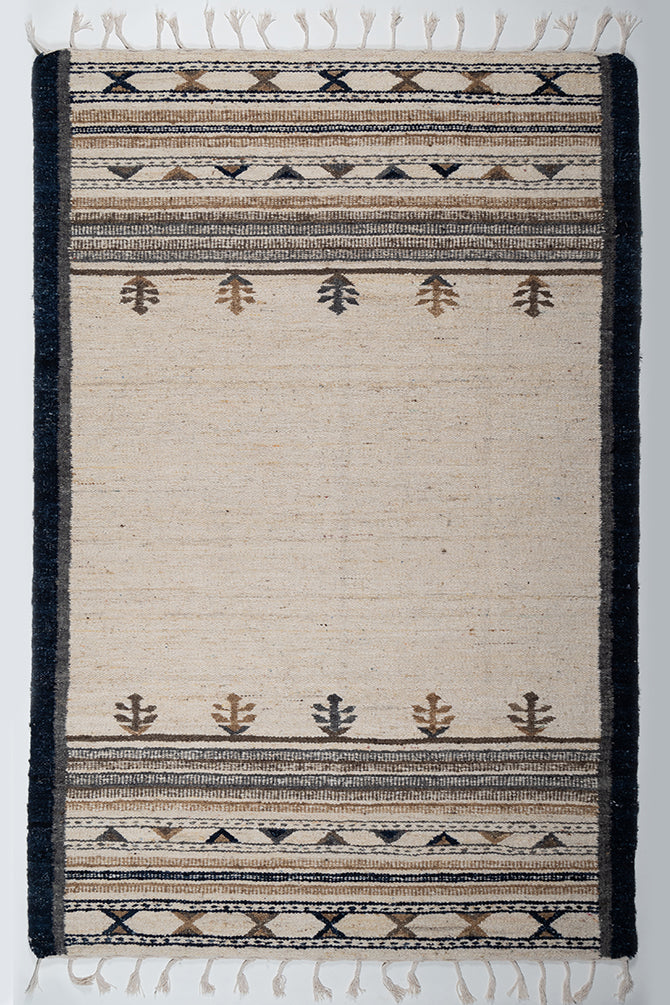 Gomel Natural Wool Kilim Rug